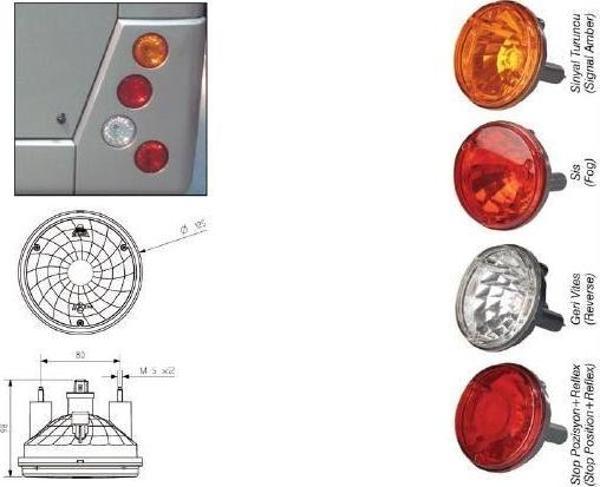 Stop Tekli Ask Daıresel Geri Vites 24V Temsa Prestij Otokar Doruk Güleryüz (50Ad) - Image 1