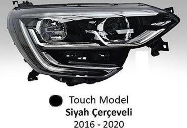 Far Motorlu Sağ Renault Megane Iv 2017- Touch Model Siyah Çerçeveli - Image 1