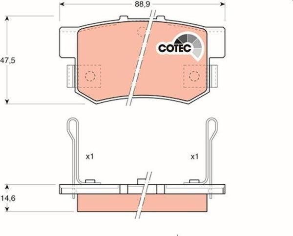 Disk Fren Balatası Arka Honda Accord Iv 91-93 Cıvıc Vı 95-01 Cıvıc Vıı 00-05 Legend I 87-90 - Image 1