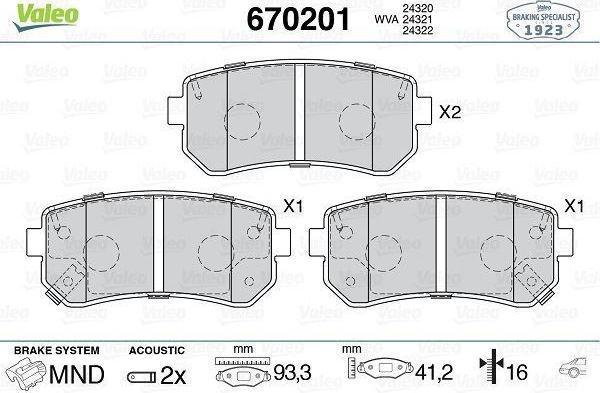 Disk Fren Balatası (Arka) Hyundaı Accent 1.4/1.6/1.5D 10/05> Hyundaı İ20 1.2/1.4/1.6/1.4D/1.6D 09/08 - Image 1