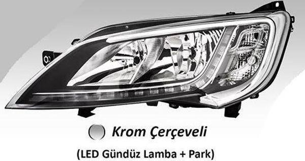 Far Motorlu Sol  Fıat Ducato Maxı /Peugeot Boxer / Cıtroen Jumper ( 2014› ) Led (Ballast Hariç)  Krom Çerçeveli - Image 1