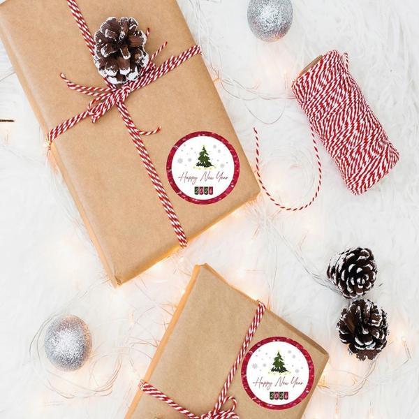 Happy New Year Sticker Mutlu Yıllar Etiket 4 cm 70 adet yeni Yeni yıl yılbaşı-copyHNY1 - Image 1