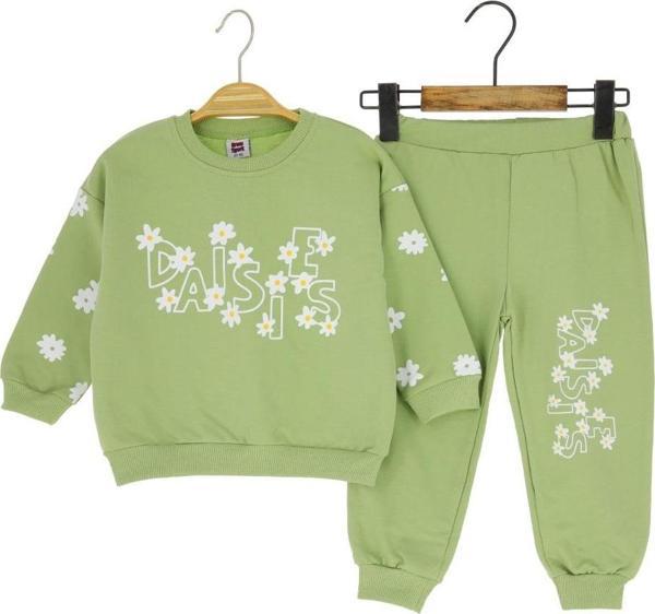 DAISIES PAPATYA BASKILI İKİ İPLİK ALT ÜST - KRMS737-Çağla Yeşili-2 Yaş Çağla Yeşili - Image 1