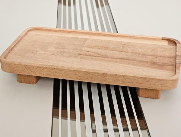 22x11cm, Ayaklı, Ahşap Dekoratif, Mutfak Düzenleyici, Yağdalık, Baharatlık, Sosluk Altı, Dikdörtgen - Image 1