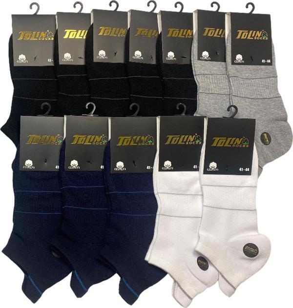 Erkek 12 li Pamuklu Patik Çorap Seti 10376 - Image 1