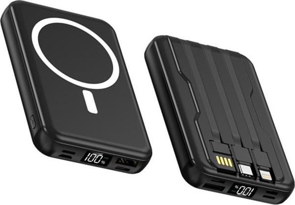 Snapmax Snp-3005 10.000 Mah Kablosuz Hızlı Şarj Magsafe Powerbank Led Ekranlı Çoklu Girişli - Image 1