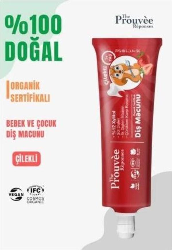 The Prouvee Réponses Organik Bebek & Çocuk Diş Macunu Çilekli 35 ml - Image 1