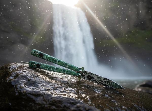 AlsepeteAvm Yeşil Ağ Baskı İşlemeli Tanto Kamp Çakısı - Image 1