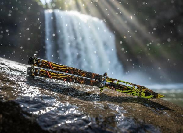 AlsepeteAvm Sarı Baskı İşlemeli Tanto Kamp Çakısı - Image 1