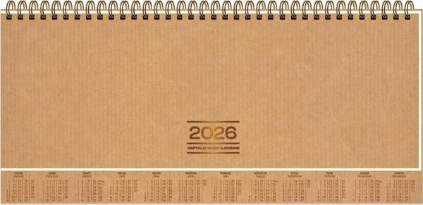 Keskin 2026-AJ-82 12*33,5 Haftalık Kraft Kap.Spr.Masa Ajandası - Image 1