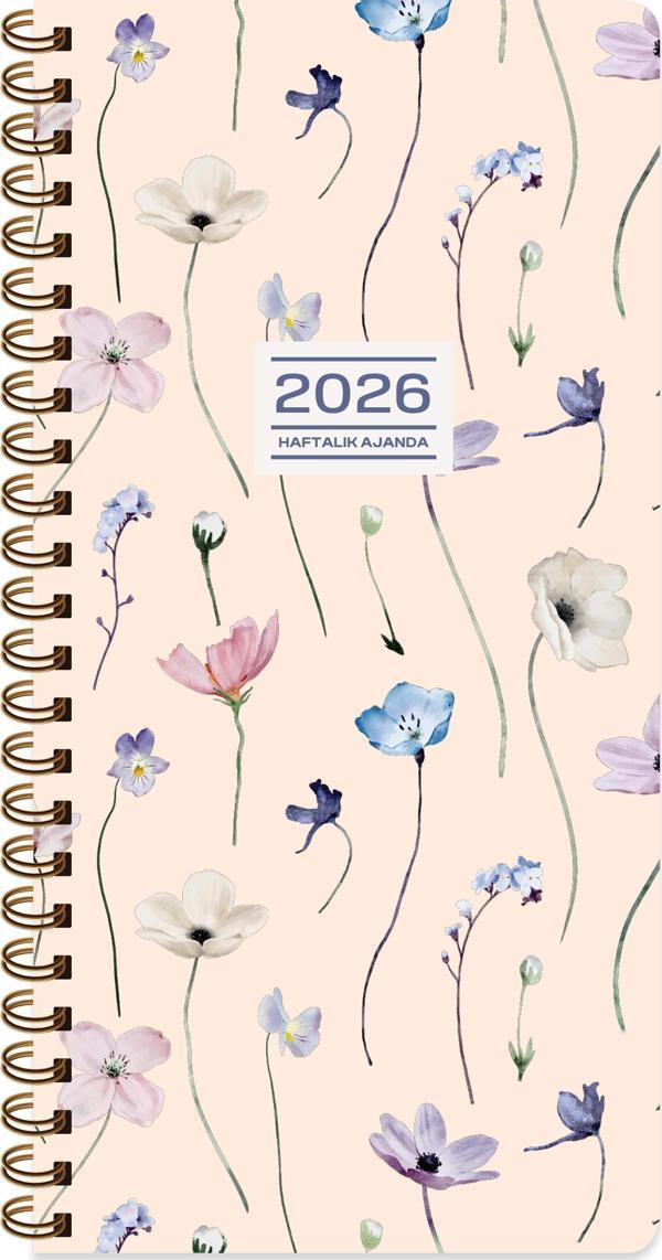 Keskin 2026-8*16 Haftalık Spiralli Cep Ajandası - Lavanta - Image 1