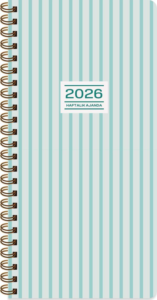 Keskin 2026-8*16 Haftalık Spiralli Cep Ajandası - Çizgi - Image 1