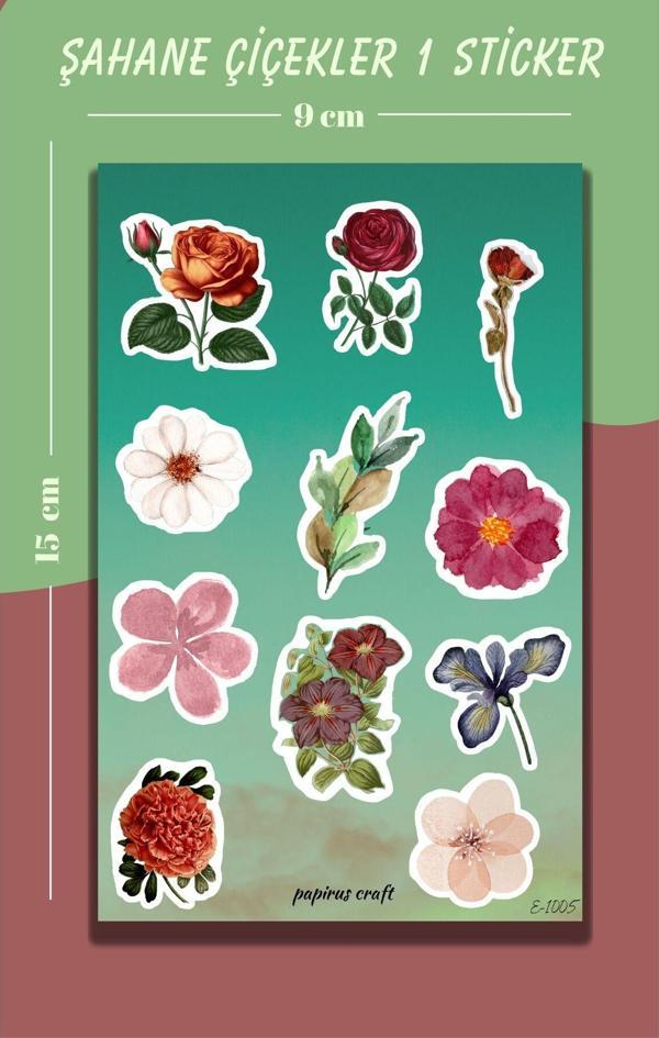 Papirus Craft Şahane Çiçekler Sticker Seti , Çıkartma , Etiket Seti - Image 1