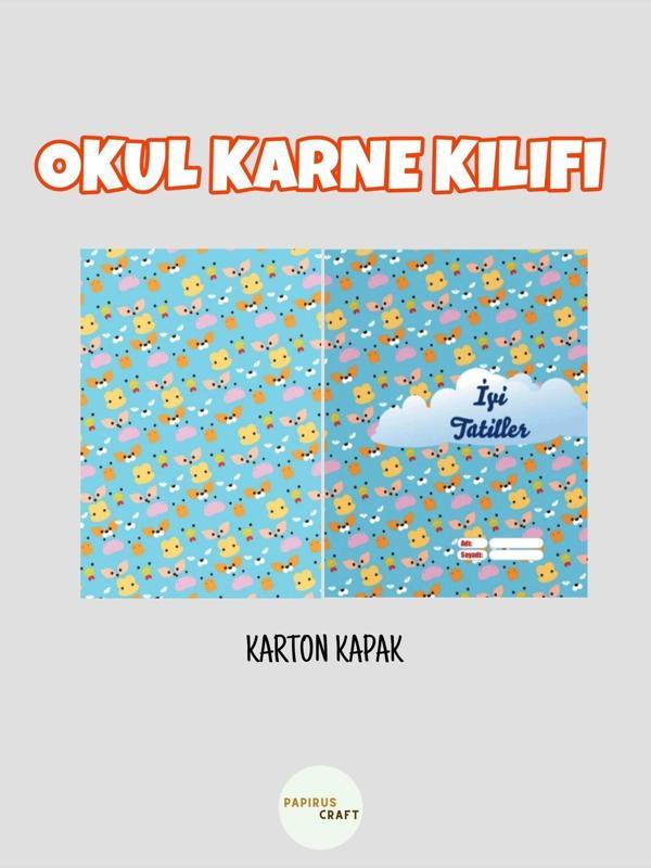 Papirus Craft Neşeli Karne Kılıfı (10Adet) ,Karne Kabı , Karne Hediyesi, Öğrenci - Image 1
