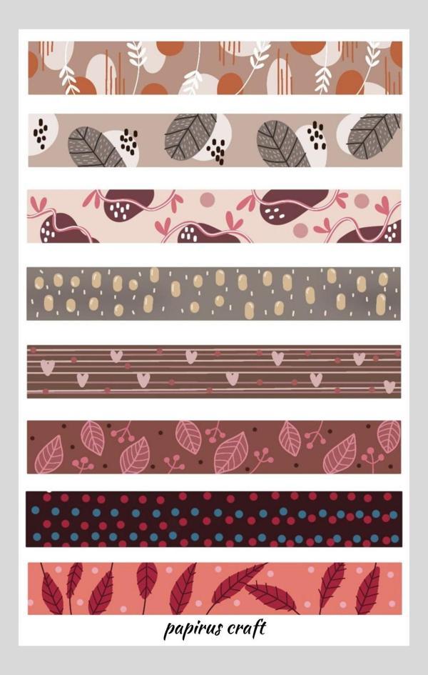 Papirus Craft 8 Li Mavi Temalı Şerit Bant Sticker Çıkartma - Image 1