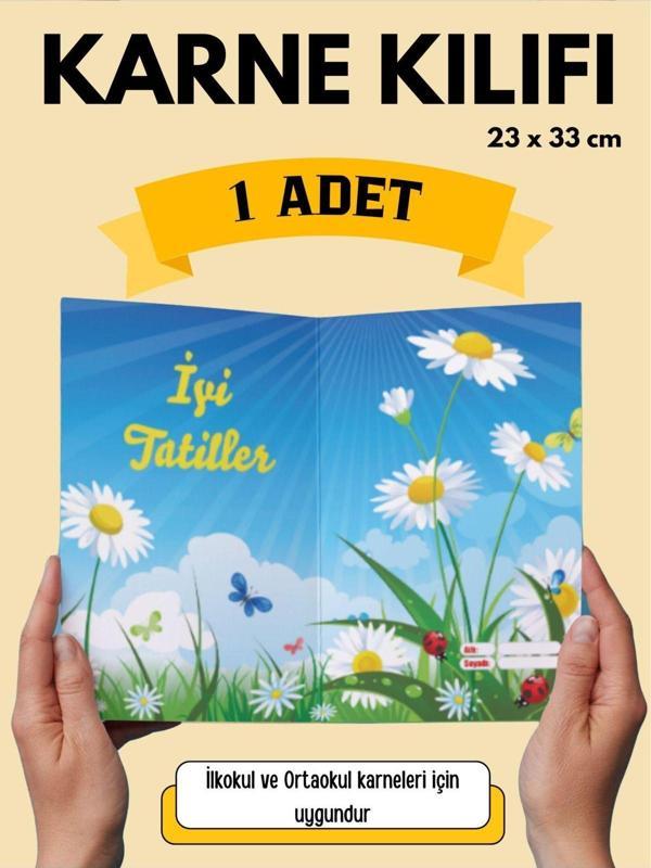 Papirus Craft Papatya Temalı Karne Kılıfı , Karne Kabı , 1 Adet , Karne Hediyesi , Öğrenci , Yaz Tatili - Image 1