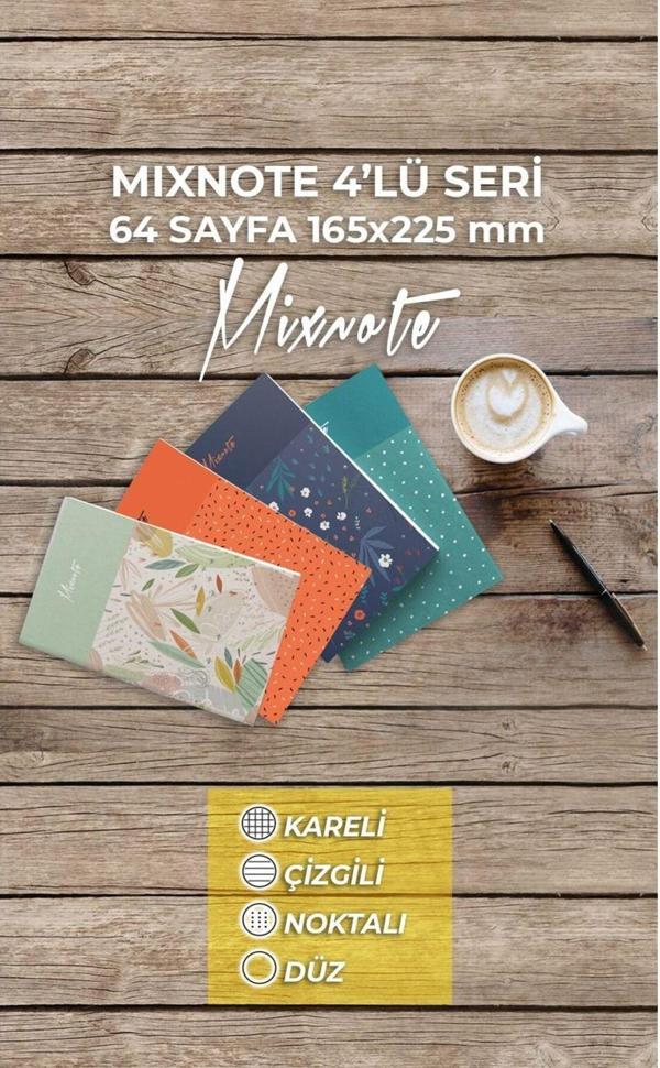 Papirus Craft A5 4'Lü Defter Seti | 32 Yaprak | Kareli +Çizgili+Noktalı+Düz Defter Seti - Image 1