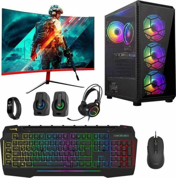 Turbox Tx4642 Ryzen 5 3600 16GB Ram 512GB SSD 4GB GTX750Ti 23.6 Curved Oyuncu Masaüstü Bilgisayarı - Image 1