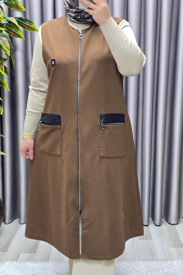 Kadın Tesettür Giyim Büyük Beden Ottoman Yelek  - Image 1