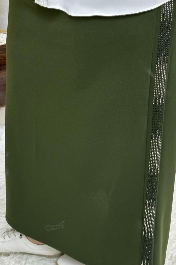 Kadın Tesettür Giyim Büyük Beden Yan Taşlı Kalem Etek  - Image 1