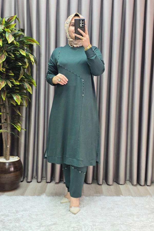 Kadın Tesettür Giyim Büyük Beden Mihra Pantolonlu İkili Takım  - Image 1