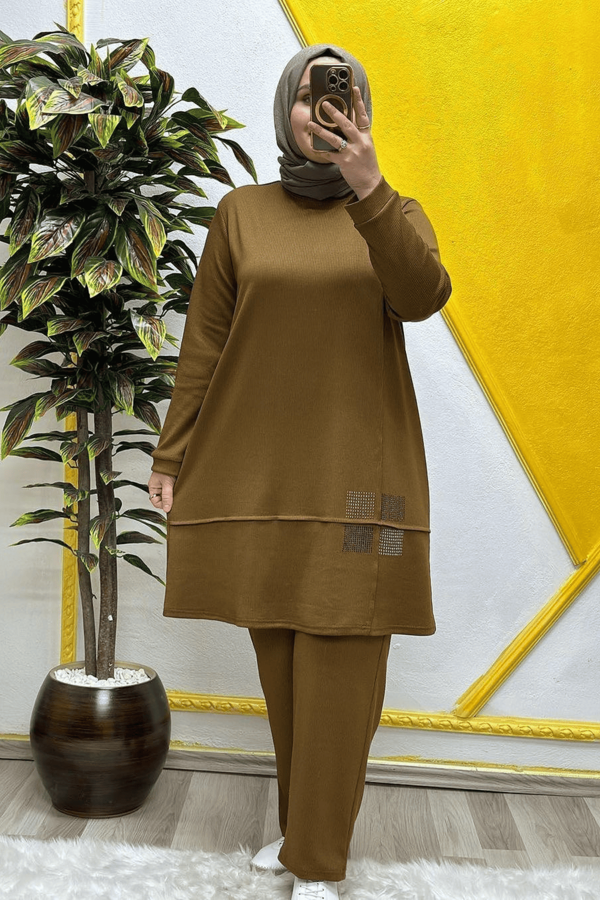 Kadın Tesettür Giyim Büyük Beden Mualla İkili Takım  - Image 1