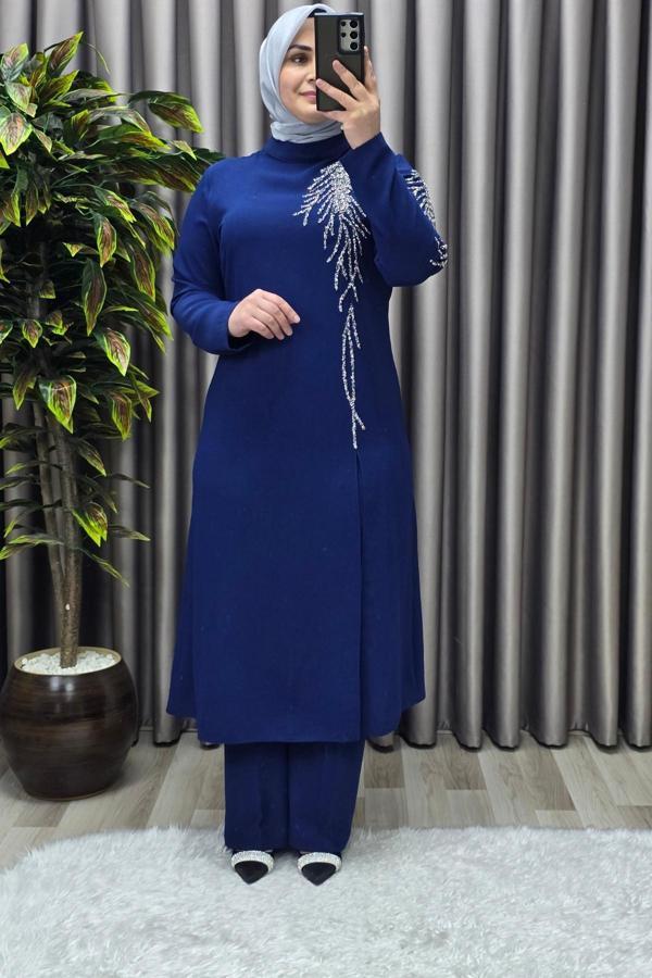 Kadın Tesettür Giyim Büyük Beden Gaye Abiye İkili Takım  - Image 1