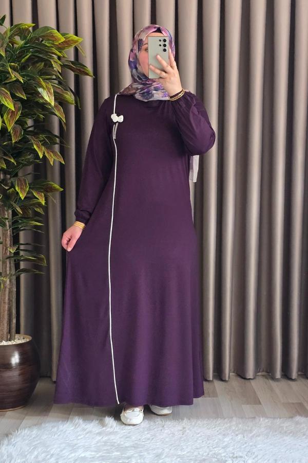 Kadın Tesettür Giyim Büyük Beden Şuğra Çiçekli Elbise  - Image 1