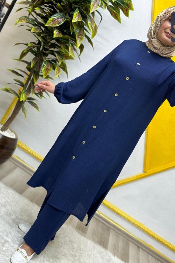 Kadın Tesettür Giyim Büyük Beden Pantolonlu Aerobin İkili Takım  - Image 1