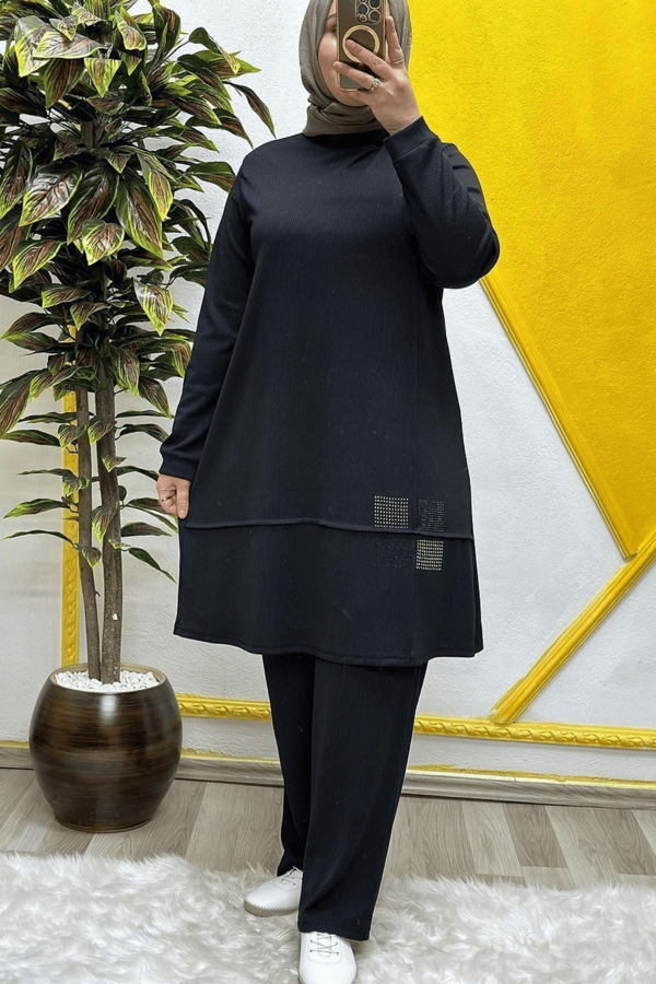 Kadın Tesettür Giyim Büyük Beden Mualla İkili Takım  - Image 1