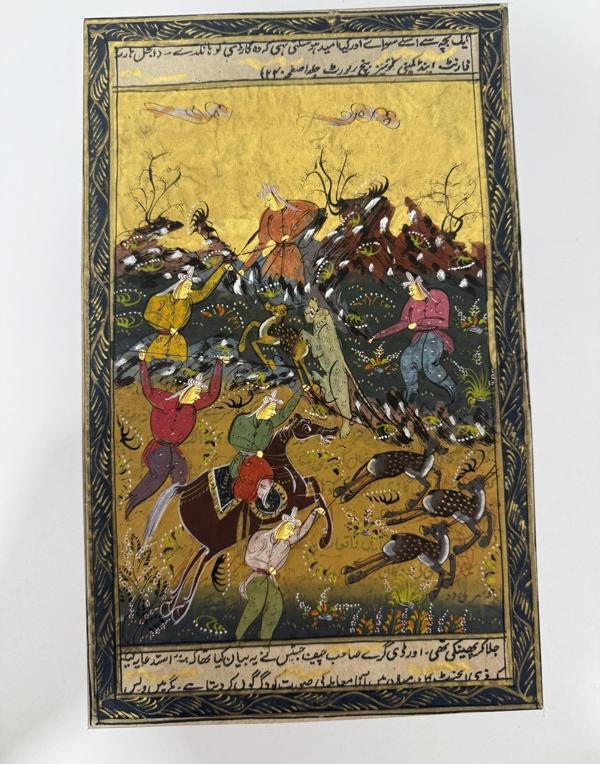 Cengaver Süvari ile İhtişamlı Şölen Adlı El Yapımı Minyatür Resim 28x17 cm - Image 1