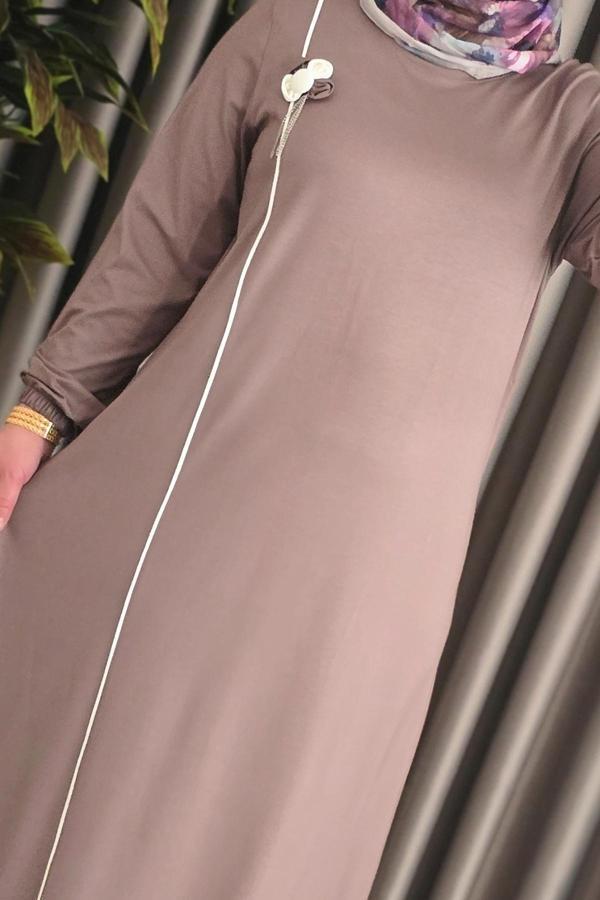 Kadın Tesettür Giyim Büyük Beden Şuğra Çiçekli Elbise  - Image 1