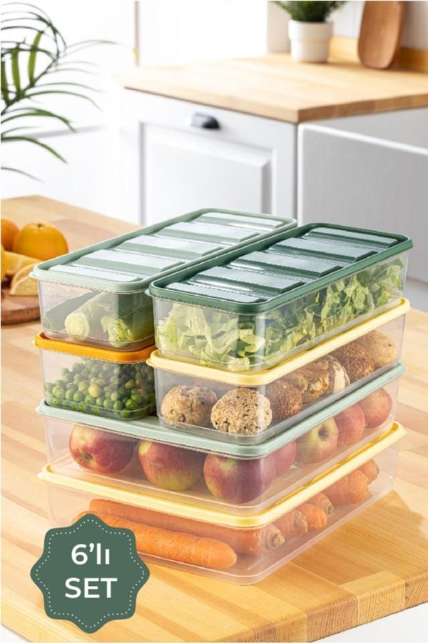 Vienev 6lı Bella Buzdolabı Düzenleyici 2x (3,5 Litre) 4x(1,65 Litre) - Image 1