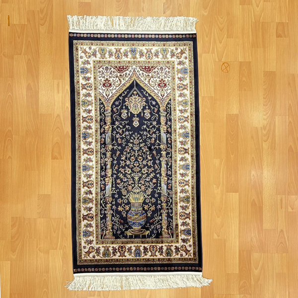 Mihraplı Ağaç Hayatı Desenli 70x120 CM İpek Seccade - Image 1