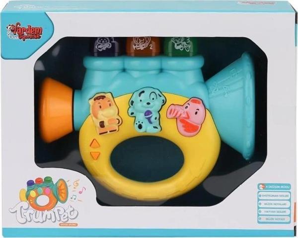 BFS   JLG-855-37A Işıklı ve Müzikli Trompet Bebek Pianosu -Vardem Oyuncak - Image 1