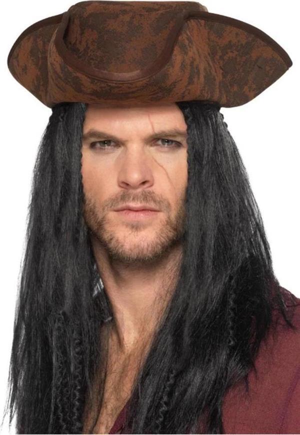 BFS   Siyah Saçlı Kaptan Korsan Şapkası - Image 1