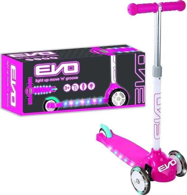 BFS  Evo Işıklı Move N Groove Pembe Üç Tekerlekli Scooter - Image 1