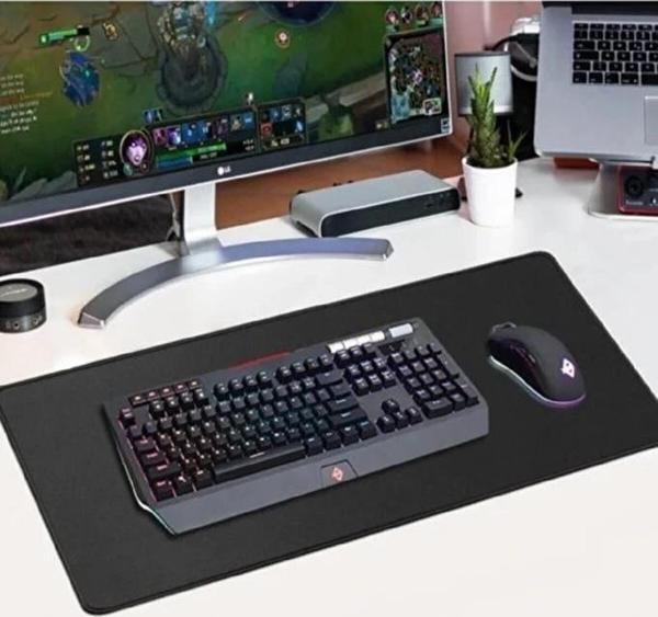 40 x 30 cm Siyah Mouse Pad Kaymaz Gaming Oyuncu Mause Ped Kauçuk Taban Gamer Mousepad - Image 1