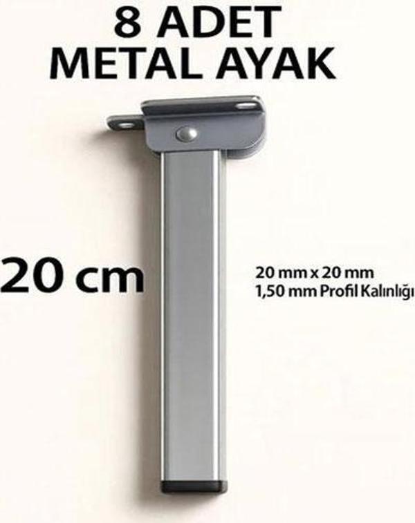 Teknor  8li Katlanır Metal Yer Sofrası Ayağı Yer Masası Ayağı 20 cm - Image 1