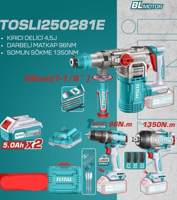 avantajlı akülü prof set, kırıcı delici 4.5j, darbeli matkap 96nm, somun sökme 1350nm - Image 1