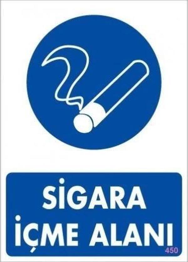 Sigara İçme Alanı Uyarı Levhassı 25x35 KOD: 450 - Image 1