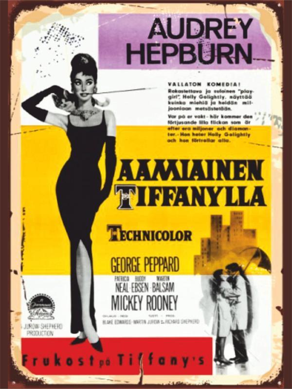 Audrey Hepburn Retro Poster | Tiffany'de Kahvaltı - Image 1