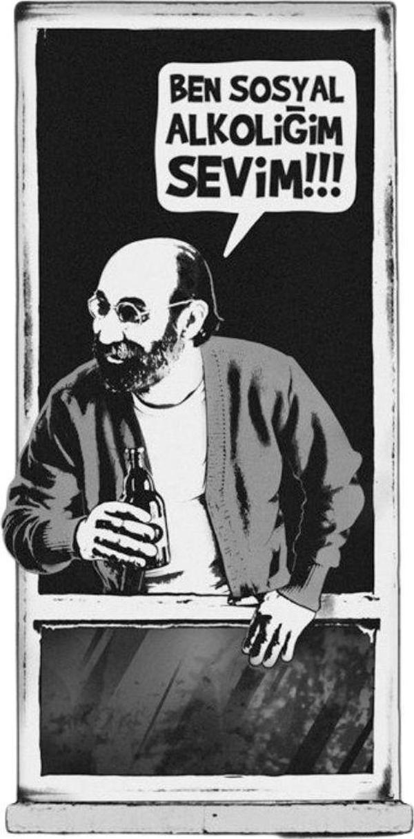 Bizimkiler Sosyal Alkolik Ahşap Retro Vintage Poster - Image 1