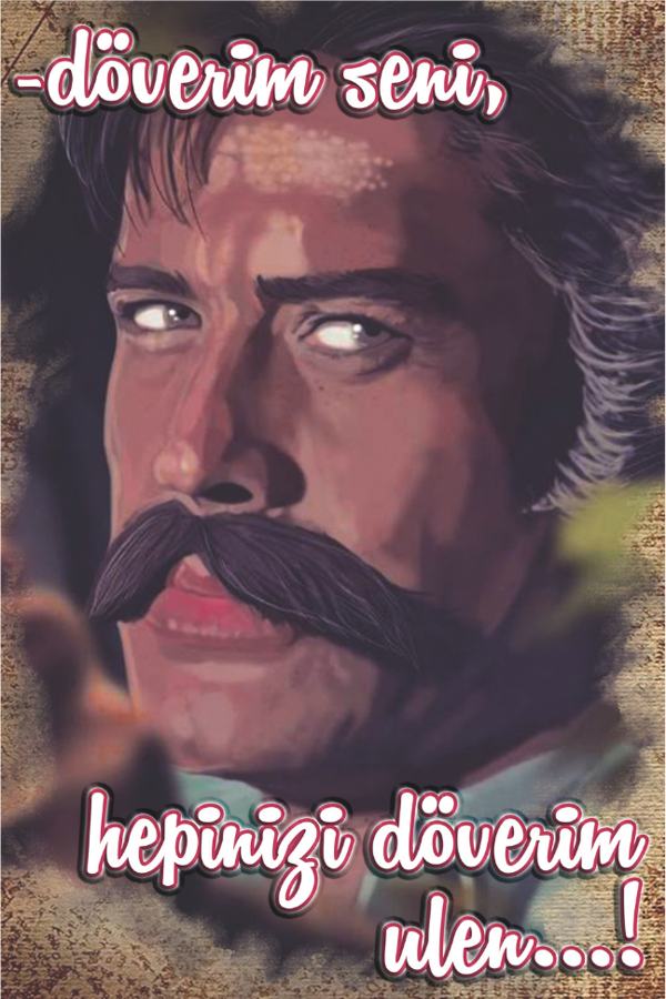 “Döverim Seni” Retro Ahşap Tablo – Yeşilçam Mizahi Delikanlı Replik Tasarımı - Image 1