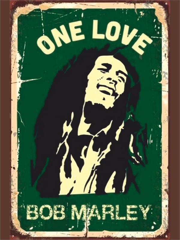Bob Marley One Love Tablo | Retro Reggae Poster - Image 1