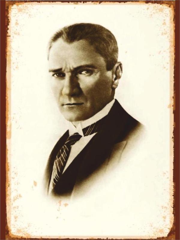 Atatürk Portre Tablosu | Vintage MDF Duvar Dekoru - Image 1