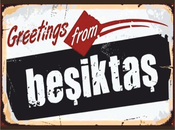 Beşiktaş Temalı Retro Ahşap Poster Tablo | İstanbul Semt Dekoru - Image 1