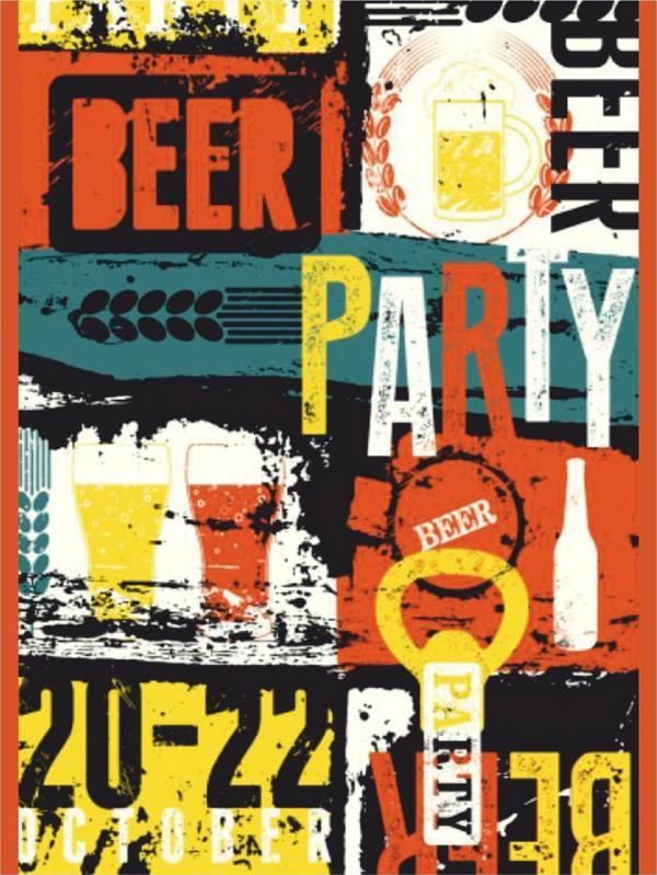 Beer Party Retro Poster | Renkli Bira Temalı Tablo - Image 1