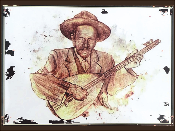 Anadolu Halk Ozanı Temalı Retro Ahşap Poster Tablo | Bağlama & Saz Duvar Dekoru - Image 1