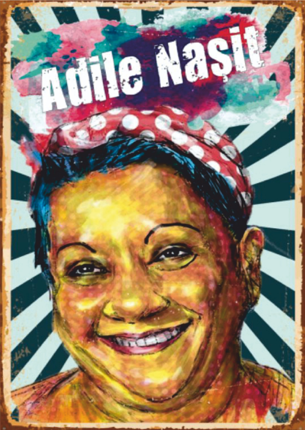 Adile Naşit Retro Ahşap Tablo - Türk Sinemasının Gülümseyen Annesi Portresi - Image 1